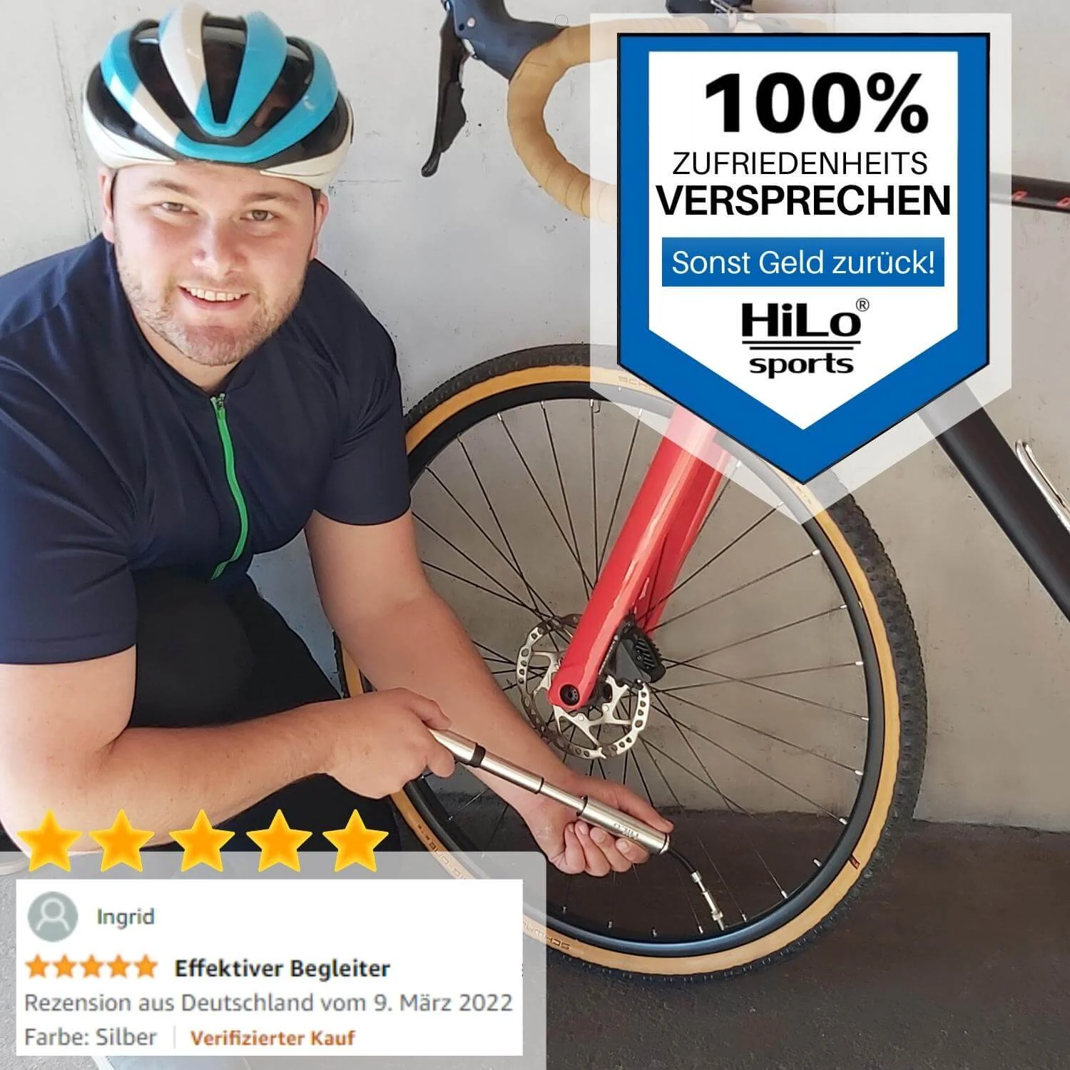 Fahrrad Minipumpe mit Schlauch, Comfort - Image 6