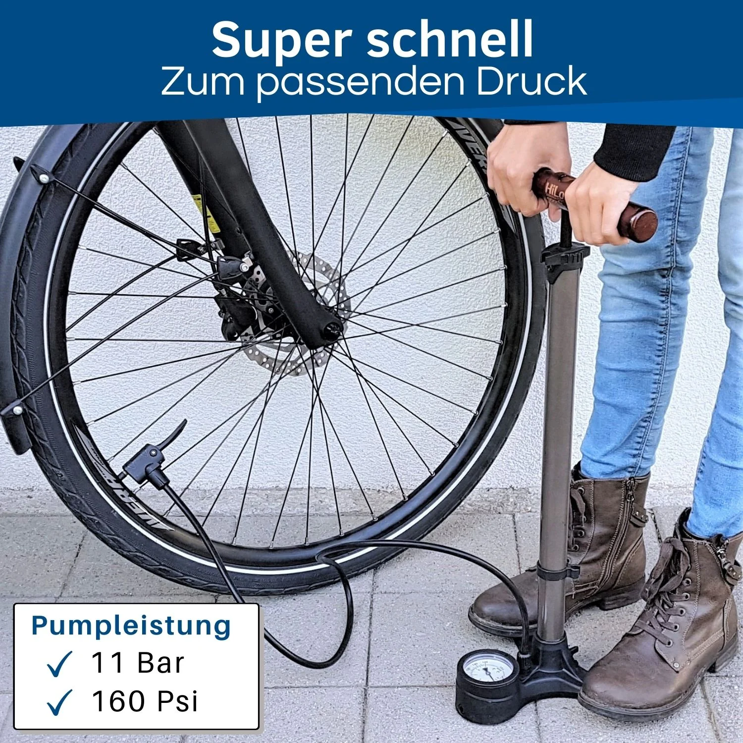 Fahrrad Standpumpe, Speedy - Image 5
