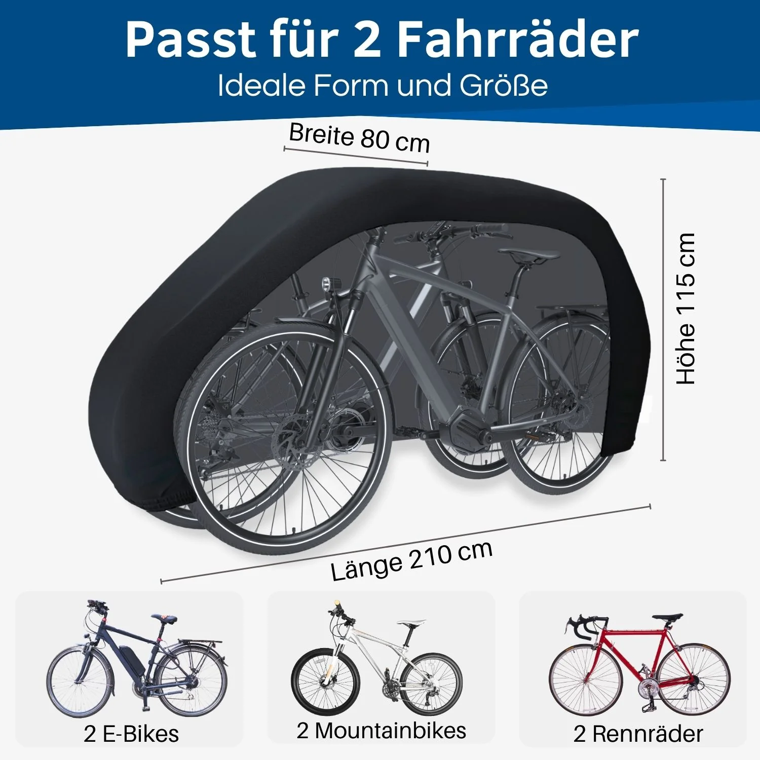 Heckträger Fahrradschutzhülle für 2 E-Bikes - Image 5